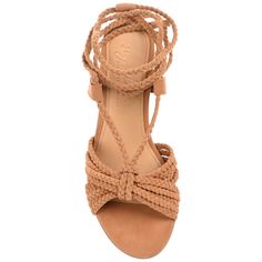 Keep your look light but elevated with this braided strappy heel.  • Open Toe  • Wrap-Around Tie  • 4 mm Tru Comfort Foam™ Footbed  • 2 1/2- in Block Heel  • Genuine Leather Uppers    All measurements are approximate and were taken using a size 6. Please note measurements may vary slightly by size. Casual Heels With Braided Straps, Casual Synthetic Heels With Braided Straps, Spring Braided Heels With Round Toe, Spring Braided Heels, Beach T-strap Sandals With Toe Loop And Heel Strap, Beige Strappy Lace-up Sandals For The Beach, Brown T-strap Sandals With Heel Loop For Beach, Beige Leather Lace-up Sandals With Open Heel, Beige Leather Strappy Lace-up Sandals