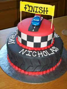 Race Car birthday cake! Car Birthday Cakes, Cake Race Car, Cake Party Ideas, Race Car Birthday Cake, Car Birthday Cake, Torte Creative