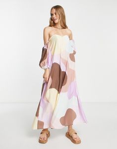 Dresses by ASOS DESIGN The kind of dress that deserves attention Abstract design Sweetheart neck Volume sleeves Zip-back fastening Regular fit Flowy Maxi Dress With Abstract Print, Flowy Abstract Print Maxi Dress, Long Puff Sleeve Dress, Dress With Sleeve, Volume Sleeves, Print Trends, Puffed Sleeves Dress, Long Puff Sleeves, Sweetheart Neck