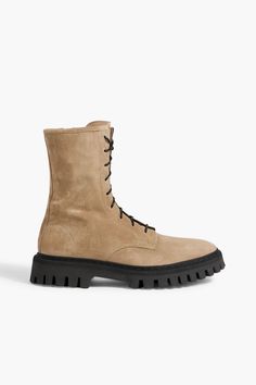 Boots For Man, White Scarves, Boots Suede, Lug Sole, Thom Browne, Lace Boots, Suede Boots, Lace Up Boots, Luxury Streetwear