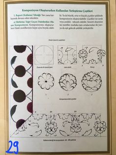 the instructions for how to make an ornament with flowers and leaves on it