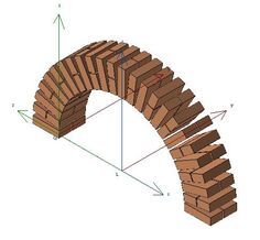 an arch made out of bricks and wood