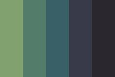 the color palette is dark green and blue, with some black in it's center