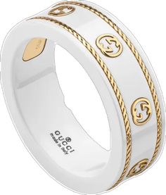 Gucci Gold Fine Jewelry Rings, Designer Gucci Yellow Gold Rings, Gucci Luxury Formal Rings, Gucci Luxury Rings For Formal Occasions, Luxury Gucci Rings For Formal Occasions, Luxury Gucci Round Ring, Luxury White Gold Jewelry With Decorative Band, Gucci Luxury White Gold Rings, Gucci Gold Rings For Anniversary