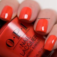 Opi A Red-vival City, Red Orange Nails, Light Nail Polish, Opi Nail Polish Colors, Opi Gel Nails, Cute Pink Nails, Orange Nail Polish, Nails Now