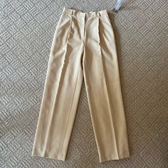 Nwt Jones New York Cream Slacks Lovely Buttercream Color Fully Lined Classic Trouser That Will Elevate Any Outfit Fitted Waist Size 6 Yellow Straight Leg Pants For Workwear, Classic Ankle-length Work Pants For Spring, Cream Workwear Pants With Welt Pockets, Classic Ankle-length Spring Work Pants, Yellow Formal Bottoms For Spring, Formal Yellow Bottoms For Spring, Classic Spring Work Pants For Office, Classic Cream Pants For Workwear, Classic Cream Pants For Work