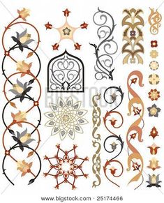 an ornate set of ornamental designs