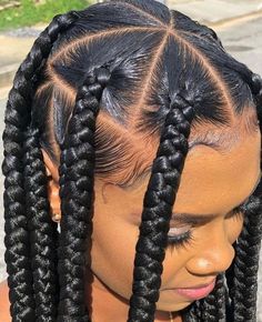 Pin on Braids Protective Style Braids, Big Box Braids Hairstyles, Jumbo Box Braids, Box Braids Hairstyles For Black Women, Cute Braided Hairstyles, Braids Hairstyles Pictures, Quick Braided Hairstyles, Braids With Curls, Girls Hairstyles Braids