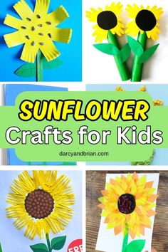 sunflower crafts for kids that are easy to make and great for the summertime