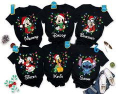 Disney Mickey Minnie Stitch Christmas Lights T Shirt Disney Christmas Shirts, Stitch Christmas, Disney Christmas, Mickey Minnie, Special Person, Disney Mickey, Meaningful Gifts, Christmas Shirts, Christmas Lights