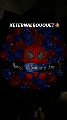 an image of a happy valentine's day card with a spiderman on it