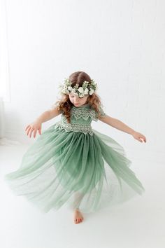 Bohemian Flower Girl, Sienna Dress, Crochet Bohemian, Flower Girl Headpiece, Lace Flower Girl Dress, Flower Tiara, Tulle Wedding Gown, Toddler Flower Girl Dresses, Green Lace Dresses