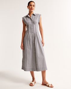 Versatile midi shirt dress in our classic poplin fabric, featuring classic collar, grown-over sleeves, button-through detail and flattering nipped waist detail. Petite Sundresses, Dresses For Petites, Spain Outfit, Best Summer Dresses, Dress Shirts For Women, Midi Shirt Dress, Petite Dresses, Comfortable Dress, Rompers Women