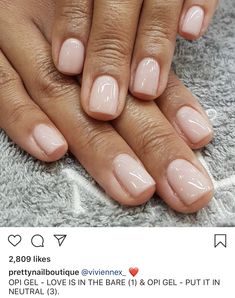 Most Popular Sns Nail Colors, Opi Put It In Neutral Gel Vs Bubble Bath, Sns Milky Nails, Gold Accent Manicure, Natural No Chip Nail Color, Bridal Sns Nails, Opi Dip Neutral Colors, Neutral Gel Nail Colors Opi, Love Is In The Bear Opi Gel