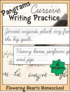 Pangrams Cursive Writing Practice Pangrams Sentences, Cursive Penmanship, Cursive Practice Sheets, Cursive Writing Practice, Silly Sentences, Cursive Writing Worksheets, Handwriting Analysis