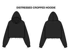 Distressed Cropped Hoodie Flat Technical Drawing Illustration Blank Streetwear Mock-up Template for Design and Tech Packs - Etsy Hoodie Mockup Free, Hoodie Template, Blank Hoodies, Clothing Templates, Hoodie Drawing, Solid Hoodie, Baggy Hoodie, Hoodie Mockup, Clothing Design Sketches