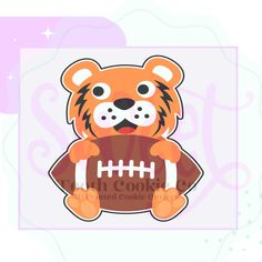 an image of a teddy bear holding a football