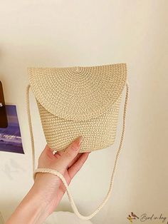 BirdinBag - Compact Straw Shoulder Bag - Ideal for Womens Summer Vacation Mini Bucket, Word Wrap, Bag Bag, Summer Vacation, Summer Women, Straw Bag, Straw, Bag Lady, Buckle