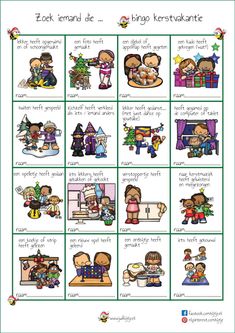 a poster showing different types of christmas activities for children to learn and use in the classroom