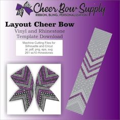 the chevron bow is shown in purple and silver