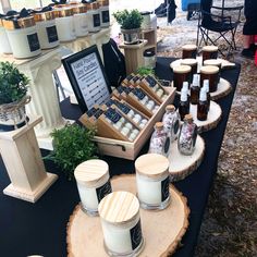 Joluxs Candles Candle Market Table Display, Candle Craft Fair Booth, Craft Fair Displays Candles, Small Vendor Table Display Ideas, Candle Vendor Display Craft Fair Booths, Candle Vendor Table Display Ideas, Candle Pop Up Shop Display Table Ideas, Mobile Candle Shop