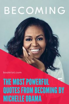 the first lady smiling with her hand on her chin, in front of a red and white