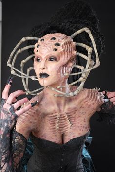 Alien Spider, Model Wardrobe, Cinema Makeup School, Cinema Makeup, Monster Makeup, Lab Work, Prosthetic Makeup, Horror Make-up, Creepy Halloween Makeup