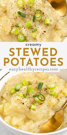 this creamy stew is loaded with potatoes, celery and green onions it's ready to be eaten