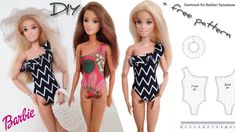 two dolls in swimsuits are next to each other and the pattern is free