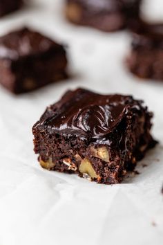 chocolate brownies with peanut butter in the middle