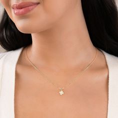 "Our Dainty Clover Necklace--a symbol of luck and charm crafted in your choice of gold filled, sterling silver, or rose gold filled. This exquisite necklace seamlessly combines elegance and whimsy, making it a perfect addition to your everyday wardrobe. 🍀 Symbol of Luck: The dainty clover pendant is a timeless symbol of good fortune. Wearing this necklace not only adds a touch of sophistication to your style but also invites positive energy and luck into your life. * We use the Highest Quality materials from the US and Italy. * Your purchase will come packaged and ready for gift giving! M A K E S * A * P E R F E C T * G I F T : ) * * * * * * * * * * * * * * * * * * * * * * * * * D E T A I L S * 8mm x 9.8mm Clover Pendant * 14K Gold Filled, 14K Rose Gold Filled, Sterling Silver = Pendant + Dainty Delicate Chain Necklace For Good Luck, Dainty Gold Charm Necklace For Good Luck, Dainty Yellow Gold Charm Necklace For Good Luck, Dainty Flower Pendant Charm Necklace For Good Luck, Dainty Round Pendant Charm Necklace For Good Luck, Dainty Good Luck Flower Pendant Charm Necklace, Spiritual Charm Necklace With Delicate Chain, Dainty Necklace With Adjustable Chain For Good Luck, Delicate Charms Necklace For Gifts