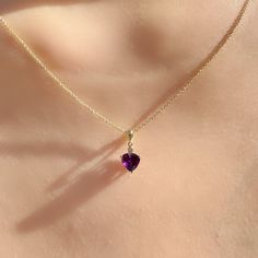 A timeless and classic design, symbolizing love, sincerity, and wealth. Perfect for everyday wear or dressed up for special occasions. Add a pop of color with our Genuine Amethyst and Diamond Heart Pendant, available in 14k solid white gold and 14k solid yellow gold. Item Specifications: Materials: 14k Solid Gold  Gemstones: Natural Amethyst and Natural Diamonds  Pendant Diameter: 9.1 mm x 5.1 mm Total Gold Weight: 0.43 gram Total Amethyst Weight: 0.63 ct Total Diamond Weight: 0.01 ct Diamond Cl Classic Heart Cut Birthstone Necklace, Classic Jewelry For Valentine's Day, Classic Gemstone Necklaces For Valentine's Day, Classic Gemstone Necklace For Valentine's Day, Classic Heart-shaped Birthstone Necklace, Classic Formal Necklaces For Valentine's Day, Classic Valentine's Day Formal Necklace, Valentine's Day Classic Formal Necklace, Classic Formal Jewelry With Heart Charm