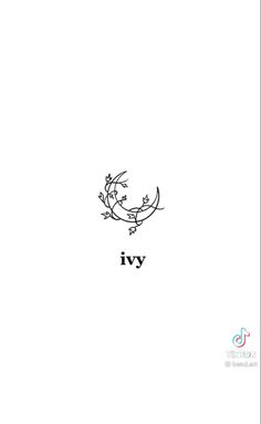 the word ivy is written in black ink on a white paper with an image of a