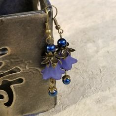 Steampunk Fantasia Brass Tulip Dangle Earrings Large Dangle Earrings, Nautical Earrings, Betsey Johnson Earrings, Silver Flower Earrings, Big Hoop Earrings, Hippie Earrings, Clover Earrings, Opal Earrings Stud, Blue Topaz Earrings