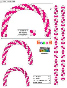 the diagram shows how to make a beaded arch with beads on each side and two circles