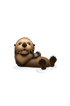 an otter is floating in the water with its paw on it's chest and eyes closed