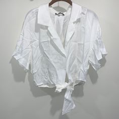 Lulus White Summer Shirt. Nwt. Front Tie Detail. Size M