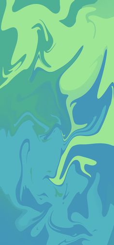 an abstract painting with blue and green colors