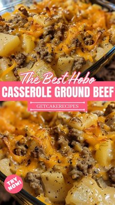 this casserole is loaded with ground beef, potatoes and cheese for a comforting dinner