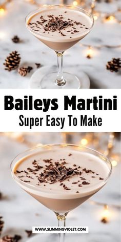 Rich, creamy, and decadent, the Baileys Martini is the ultimate holiday indulgence. This velvety cocktail combines Baileys Irish Cream with a touch of vodka, creating a smooth, luxurious drink that’s perfect for dessert or after-dinner sipping. Topped with a chocolate swirl or dusted with cocoa powder, it’s a festive favorite you’ll want to keep on your holiday rotation. Save this recipe for an elegant and easy-to-make treat! Frozen Hot Chocolate Martini Delish, Christmas Drinks Alcohol Martini, Stanley Tucci Homemade Baileys, Baileys Chocolate Martini Recipe, Alcoholic Drinks Easy 3 Ingredients, Baileys Vodka Recipes, Snowball Martini Vanilla Vodka, Easy Dessert Cocktails, Holiday Cocktails With Baileys