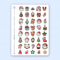 christmas stickers on a white background