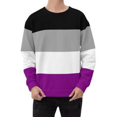 Asexual Flag Sweatshirt - On Trend Shirts Pride Sweater, Asexual Flag, Ace Flag, Pride Wear, Ace Pride, Lgbtqia Pride, Flag Outfit, Asexual Pride, Pansexual Pride