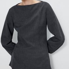 Long Sleeve Top With A Wide Neckline. Featuring Darted Detailing On The Front And Back And Side Vents At The Hem. Composition Outer Shell 68% Polyester, 29% Viscose, 3% Elastane Welcome To Bundle! Price Firm. Thanks. Gray Winter Workwear Tops, Gray Tops For Winter Workwear, Gray Workwear Tops For Winter, Classic Gray Tops For Work, Elegant Gray Long Sleeve Tops, Elegant Long Sleeve Gray Tops, Elegant Gray Tops For Business Casual, Gray Tops For Workwear In Fall, Gray Business Casual Tops For Fall