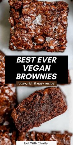 Indulge in the ultimate vegan brownie experience with these incredibly easy-to-make treats. Rich and fudgy with a stunning shiny crust, these homemade brownies are so delicious, you'll never guess they're vegan and gluten-free. Perfect for satisfying your chocolate cravings! Best Vegan Brownies, Brownie Vegan, Patisserie Vegan, Smoothies Vegan, Vegan Brownies, Vegan Baking Recipes, Vegan Brownie, Desserts Vegan