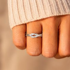 product-image Mother Daughter Rings, Matching Promise Rings, Daughter Ring, Love Knot Ring, Infinity Knot, Square Knot, Infinity Love, Promise Rings For Her, Knot Ring