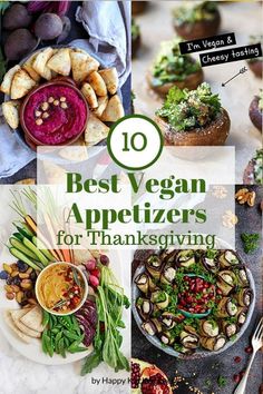 the cover of 10 best vegan appetizers for thanksgiving