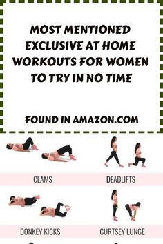 a woman doing exercises with the words, most meninoed exercises at home workouts for