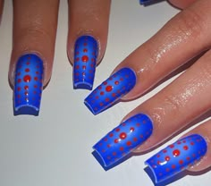 Red And Blue Nails, Chloe Nails, February 8, Girls Nails, Hot Nails, Fire Nails, Funky Nails, Dream Nails, Minimalist Nails