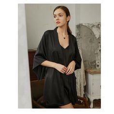 New Women's Men's Genderless Satin Black Hugh Hefner Robe Kink Game Night Role Play Casual Long Sleeve Homewear Intimate Lingerie Satin Men Groom Groomsman Wedding Robe 2023 Summer New Sleepwear Bathrobe Gown I Have A Few Of Them, If You Need To Dress Your Party! Satin / 98 Polyester 2 Spandex Woven-Rayon Body Cropped Kimono Cropped Short 3/4 Sleeves For The Comfort Of Not Catching To Every Door Knob Due To Wide Open Sleeve Belt-Tie Closure + Rope On The Inside To Double Secure Brilliant Diamond Black Long Sleeve Sleepwear For Evening, Elegant Black V-neck Sleepwear, Elegant Black Long Sleeve Sleepwear, Elegant Black Sleepwear For Night, Elegant Black Sleepwear, Hugh Hefner Robe, Cropped Kimono, Lingerie Satin, Hugh Hefner