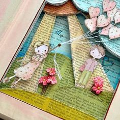 Layered Collage, Art With Text, Altered Books Pages, 3d Book, Book Page Crafts, Altered Book Art, Book Sculpture, 3d Text, Book Folding